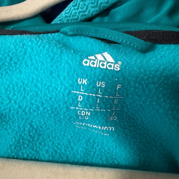 adidas Teal Zip Up Sweater - Picture 5 of 5